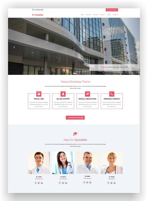 HTML Free Hospital Theme