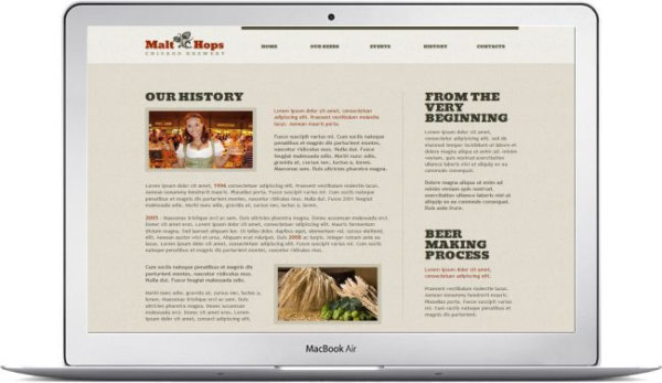 Webseite für Bier