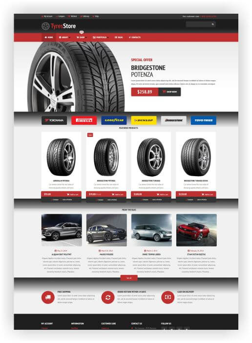 WooCommerce Tyres Store