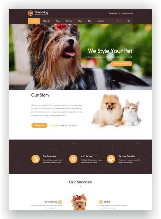 WordPress Pet Grooming Theme