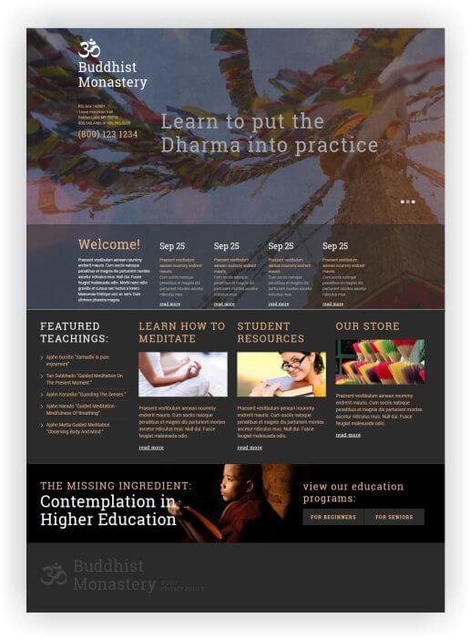 Webseite für Buddhismus