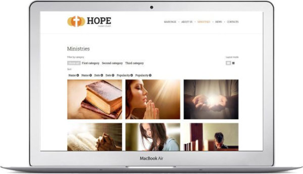 Webseiten Vorlage für Onlinekirche