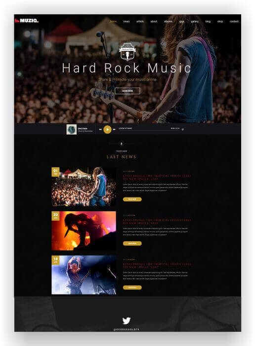 Webseite für Hard Rock Band