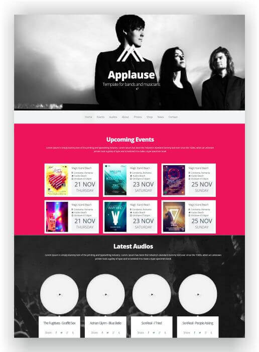 One Page Music Template