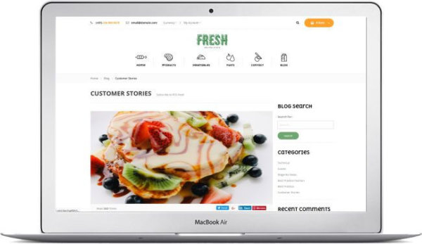 Online Lebensmittel Shop Vorlage