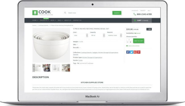 Shopify Cookware Theme
