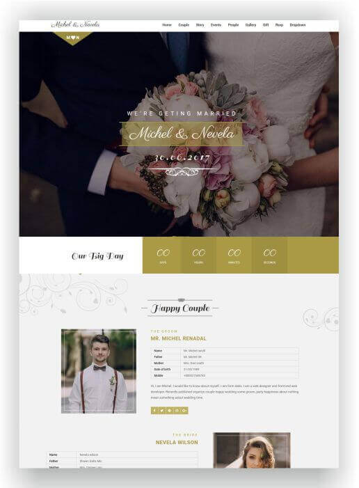HTML Hochzeitswebseite